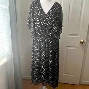 DKNY Black and White High Low Dress